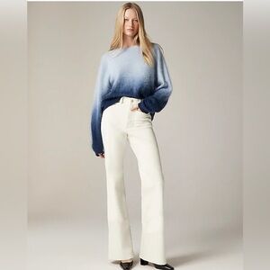 NEW J. Crew Women's High Rise '96 Flare Jeans Patch Pocket In Ecru Wash Size 25P